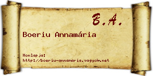Boeriu Annamária névjegykártya